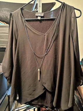 IN Layered Pendant Blouse Black Like New